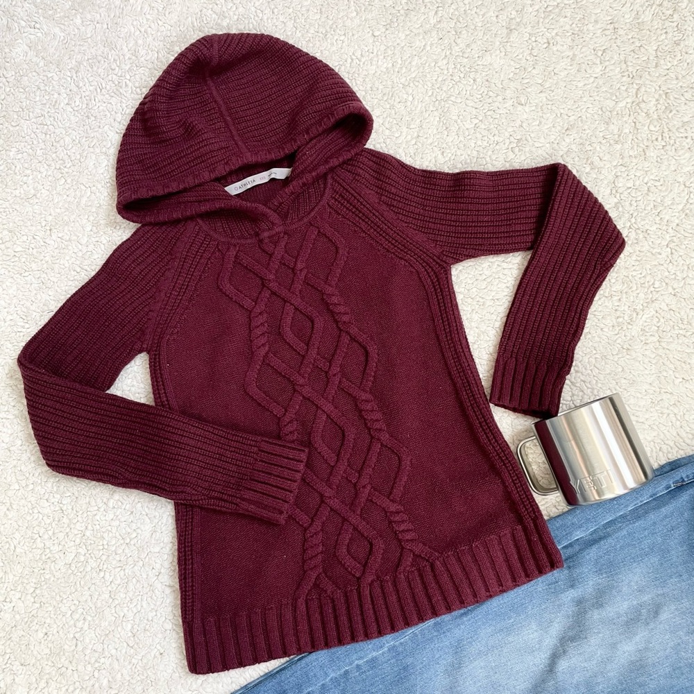 NWOT Athleta Crew Pull Over Hoodie | XXS | Burgundy Red